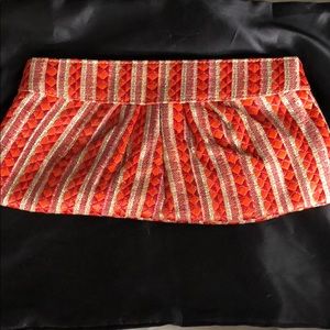 Laura Merkin Embroidered Red Orange Gold Clutch